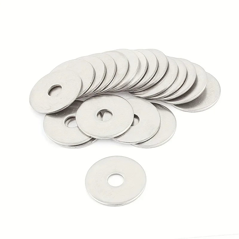 50PCS M6 Flat Washers 304 Stainless Steel Heavy Duty Metal Gaskets Corrosion Resistant for Indoor Outdoor Fastening 6x20mm