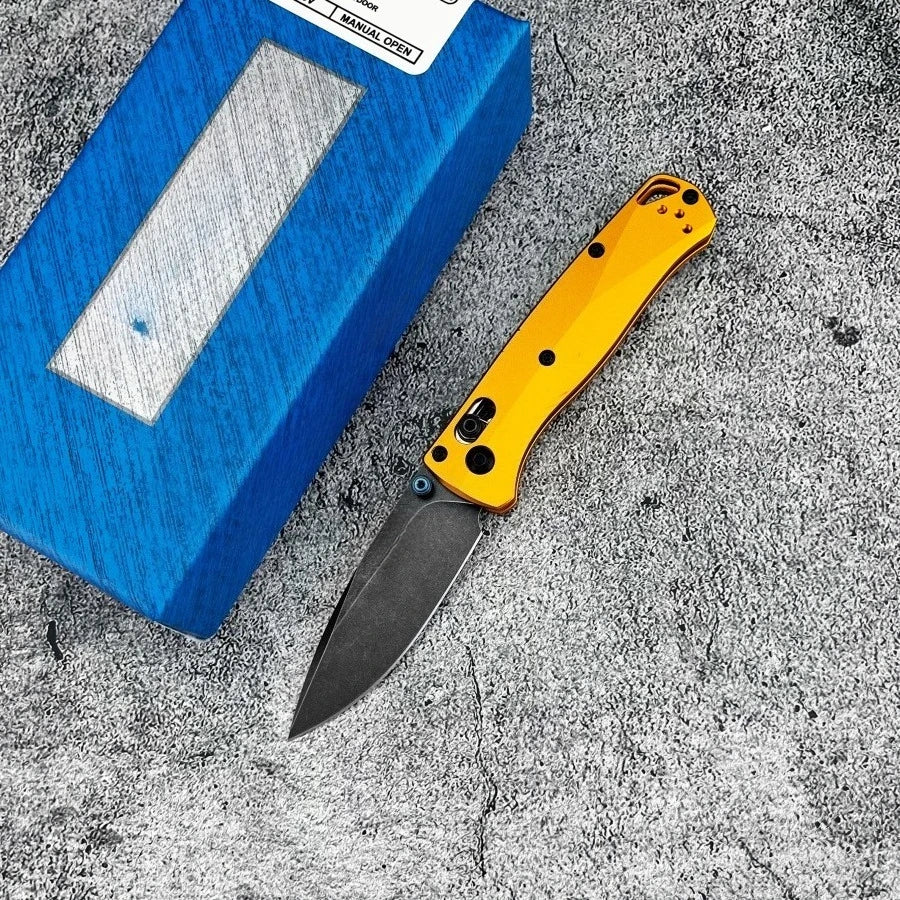533BK-2 Mini Bugout Folding Knife D2 Blade Aluminum Outdoor Camping and Home Use Multi-functional Knife Practical Cutting Knife