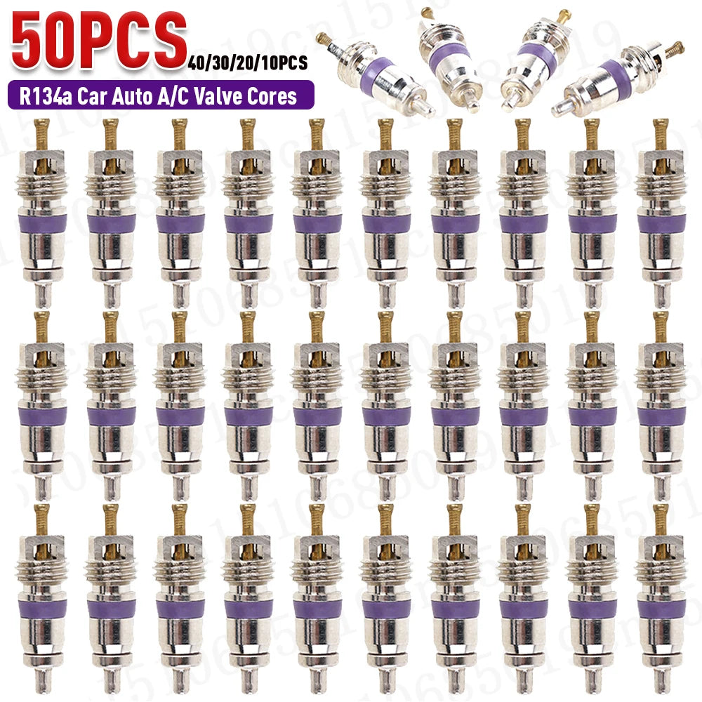 100-10pcs Copper R134a Car A/C Air Conditioning Valve Cores Automobile Universal Exterior Repair Components A/C Valve Cores