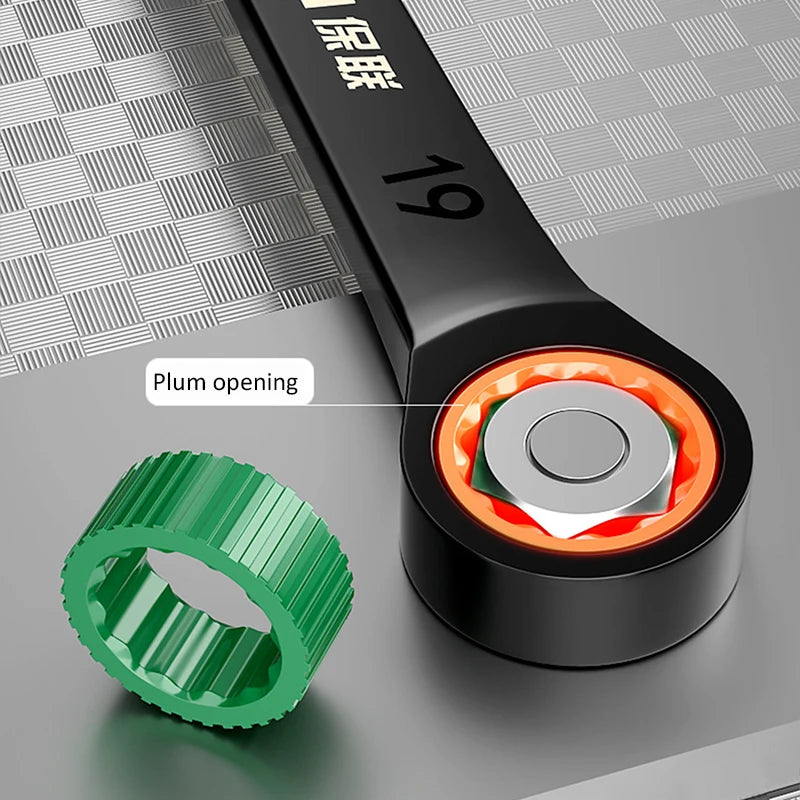 Dual-Purpose Wrench Fast Plum Blossom Ratchet Wrench Industrial Grade 72 Tooth Labor-Saving, Fast and Durable Dual-use Wrench