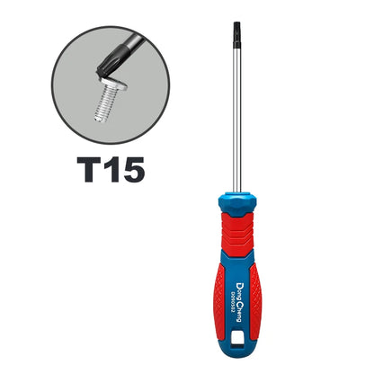 Torx Screwdriver Set T8 T10 T15 T20 T25 T27 T30 T40 CR-V Chrome Vanadium Magnetic Tip Anti Rust TPR Handle High Torque Star Tool