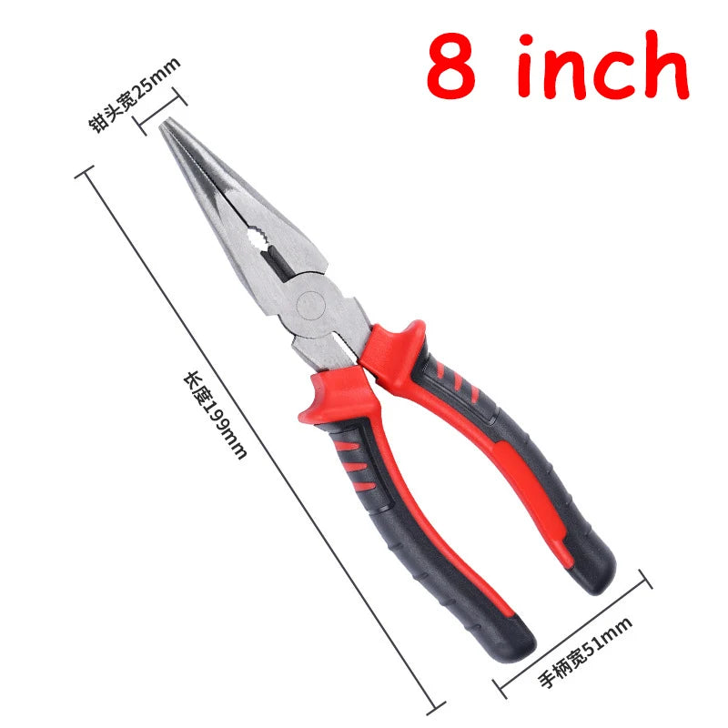 6/8inch Wire Pliers Industrial Labor-Saving Multifunctional Handmade Pliers Comprehensive Wire Cutting Long Nose Plier Hand Tool