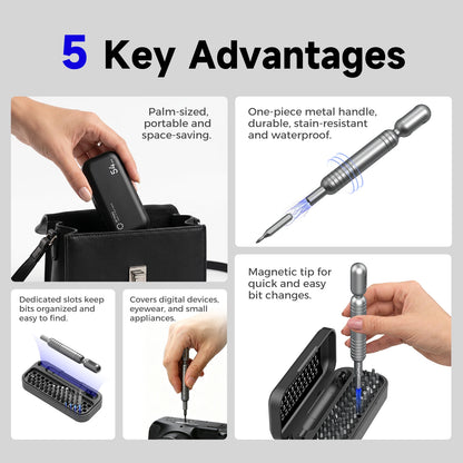 55PCS Mini Precision Screwdriver Set Magnetic Repair Tool Kit Torx Hex Phillips Bits for Phone Watch Laptop Electronics DIY Gift