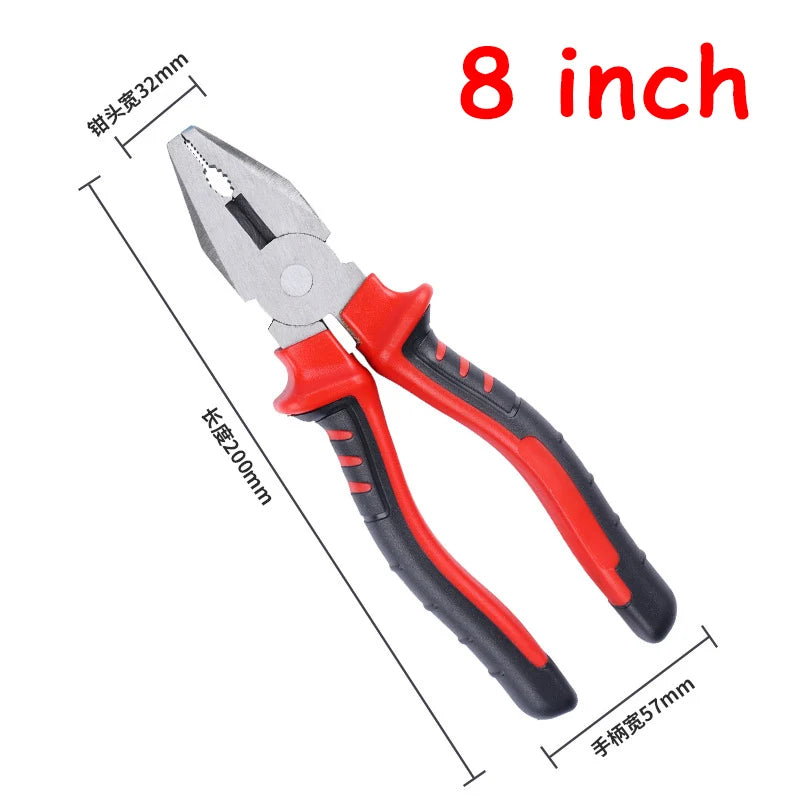 6/8inch Wire Pliers Industrial Labor-Saving Multifunctional Handmade Pliers Comprehensive Wire Cutting Long Nose Plier Hand Tool
