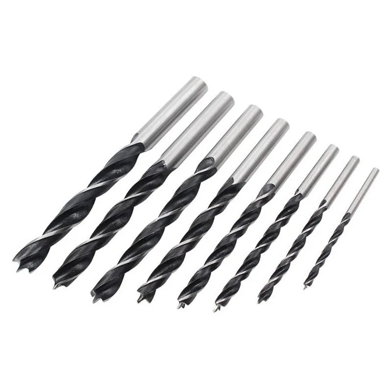 8pcs 3-10mm Twist Dril Bit Set Brad Point Wood Drill Bits Titanium Coated Woodworking Metal Drilling Bit Tools