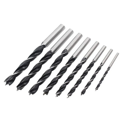 8pcs 3-10mm Twist Dril Bit Set Brad Point Wood Drill Bits Titanium Coated Woodworking Metal Drilling Bit Tools