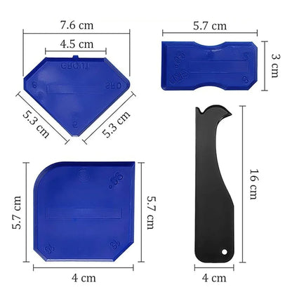 5in1 Silicone Scraper Squeegee Glue Remover Knife Caulking Angle Beauty Crack Trowel Tool Grout Scraper Kit Multifunctional Home