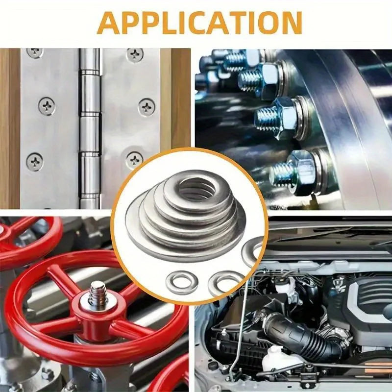 80-580pcs Aluminum Flat Washer Assortment Kit Aluminum Flat Washers M2 M2.5 M3 M4 M5 M6 M8 M10 M12 Washer Flat Ring Gasket Rings
