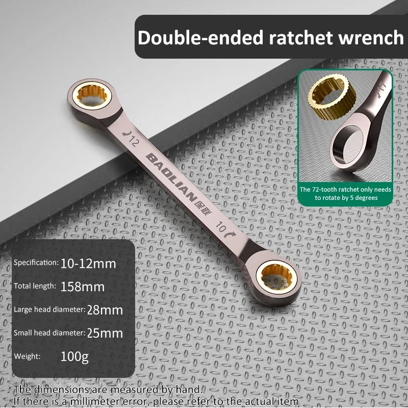 1Pc Dual-use Torx Wrench 6MM-27MM Dual Directional Plum Blossom Ratchet Wrench Universal Spanners for Car Repair Tools Hand Tool