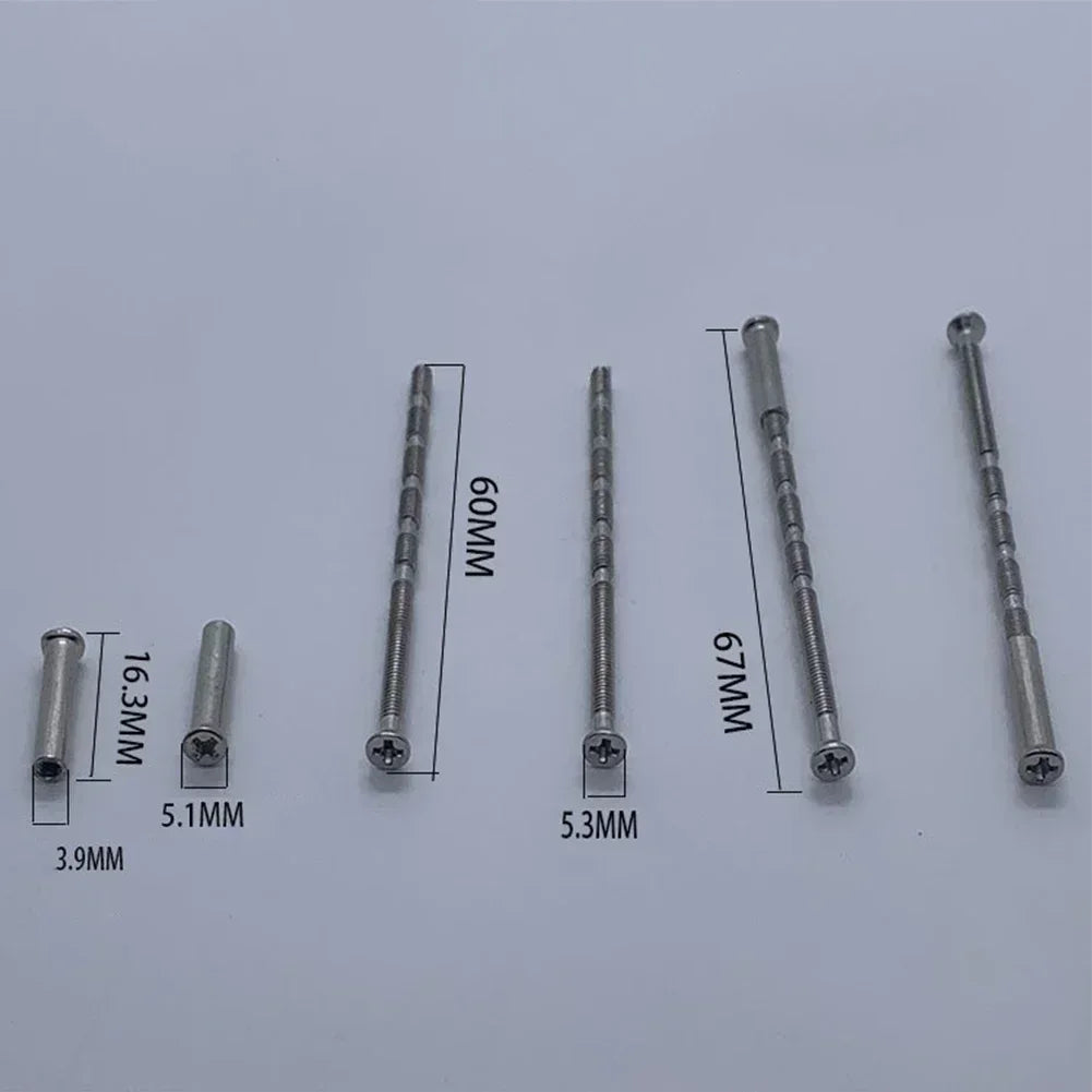 25 Pcs/Set Door Handle Screws - Through Fixing Bolts for Door Handle Roses, Knobs & Door Lock Metal Hardware