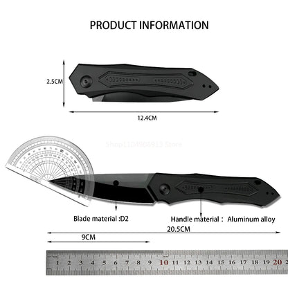 7800 LK Launch 6 KS Pocket Knife Black Plain Blade Aluminum Alloy Handle Outdoor Jungle EDC Hiking Utility Picnic Folding Knives