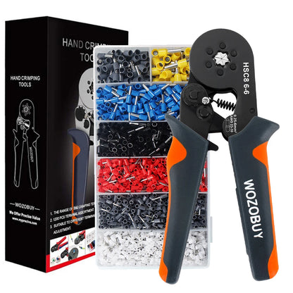 Ferrule Crimping Tool or Tool Kit,HSC8 6-6A/6-4A Ratchet Mini Electrical Clamp,for Tubular Terminal,WOZOBUY Brand Hardware Tool