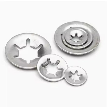 Bulk Pack 20/100pcs Stainless Steel Star Lock Plum Bearing Retaining Rings M3-M12 Sizes Flower Washer Clips for Hardware & Tools