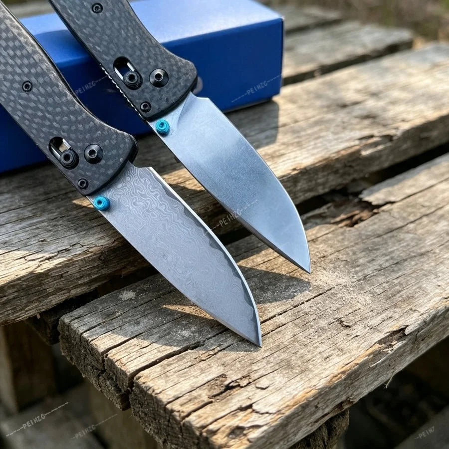 BM 535 Bugout Ax Lock Folding Knife, S90V / Damascus Blade Outdoor Camping Hiking EDC Fishing Knife Jungle Adventure Tool Gift