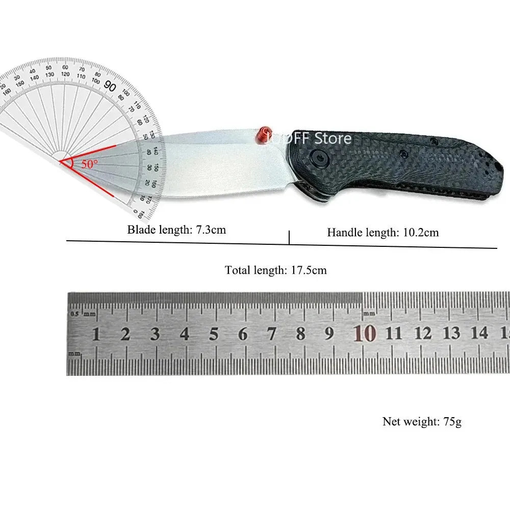 Mini Freek BM 565 Carbon Fiber Handle Portable Foldable Cutting Tool Multi-purpose Utility Camping EDC Hiking Trekking Premium Folding Pocket Knife
