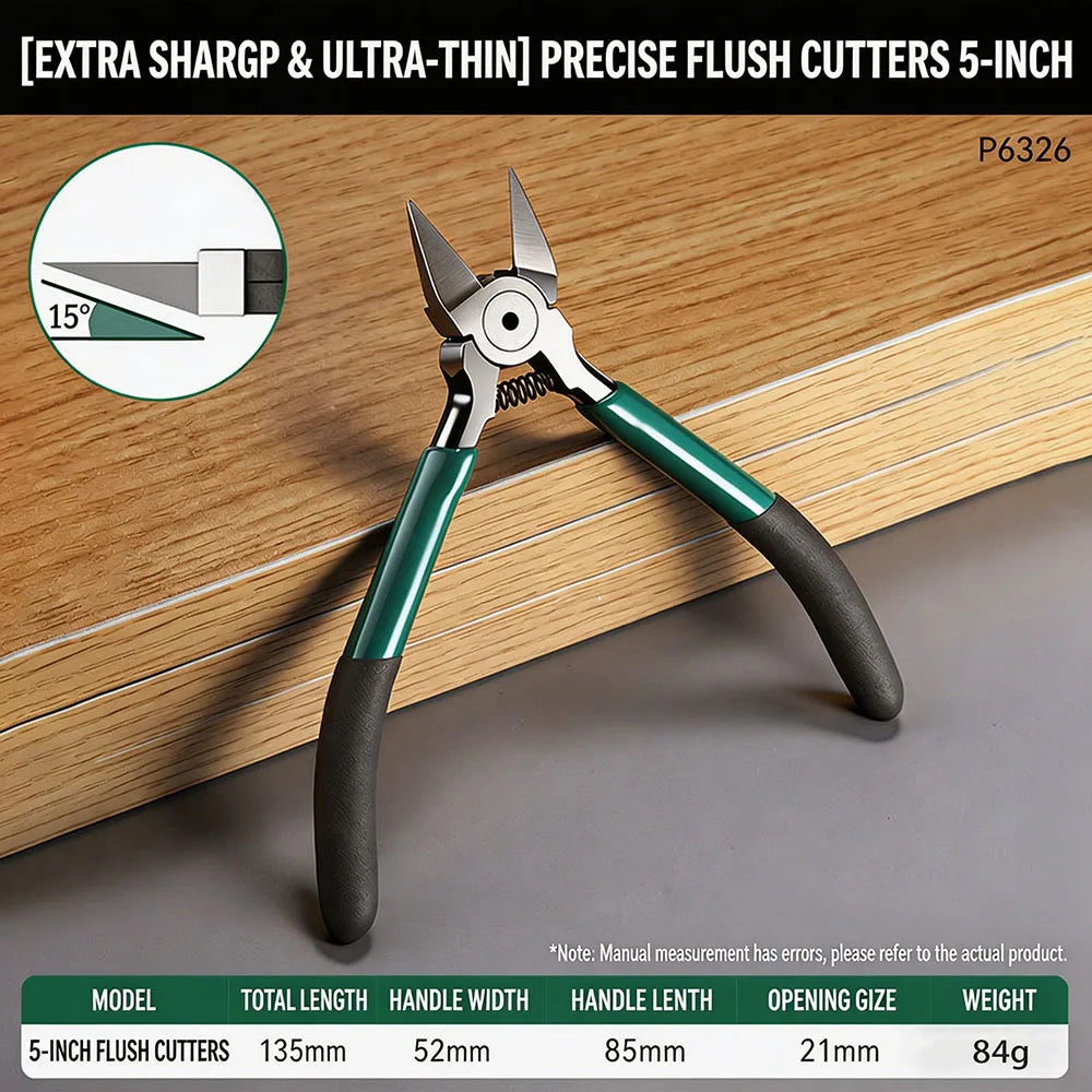 Industrial Ultra Thin Sharp Tip Diagonal Pliers High Hardness Side Cutter Electrician Wire Snips for Electronic Model Repair