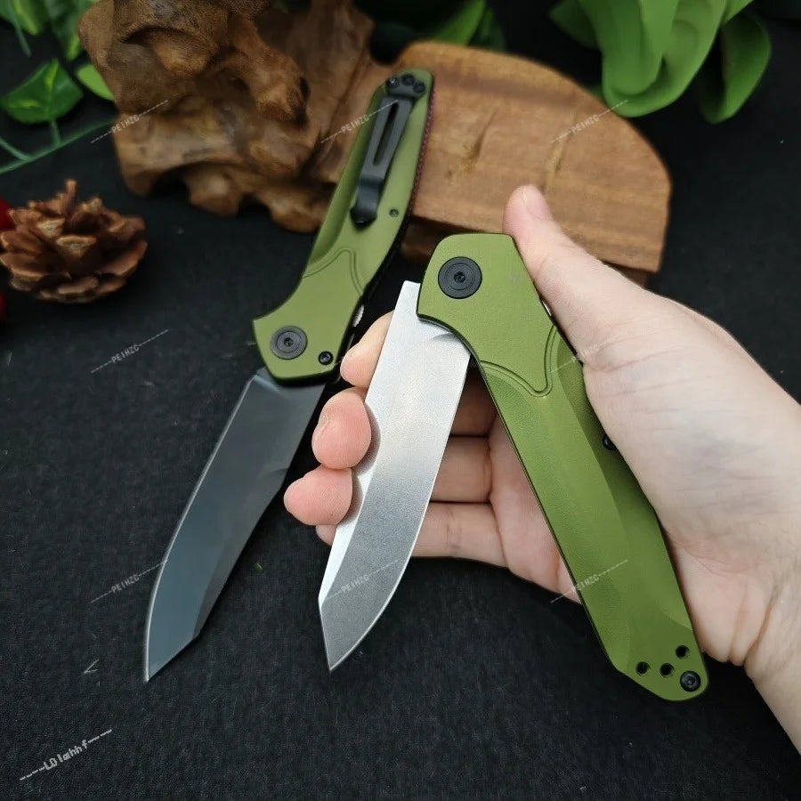 9400 Aluminum Handle Folding Knife V-shaped Knife Grinding, Single-handed Operation- Practical Cutting Knife High-hardness D2 Blade - Daily Portable Fruit Knife - Essential Cutting Knife for Outdoor Camping and Exploration