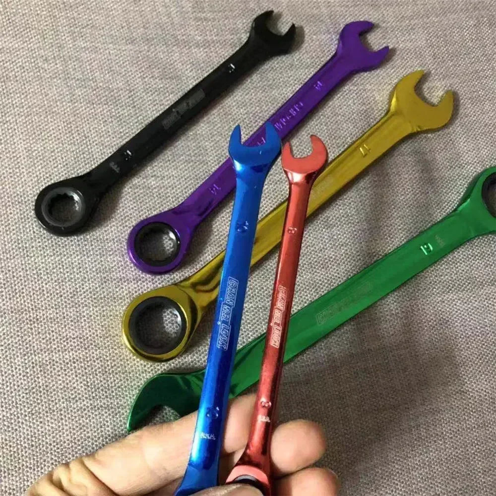 Multi-function Ratchet Wrenches Dual-purpose Open Movable Wrench Hex Key Hardware Hand Tools Accessories 8/10/12/14/17/19mm