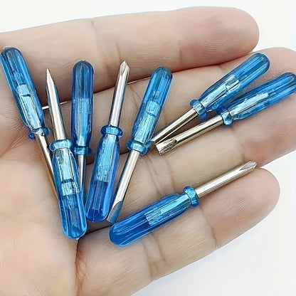 10pcs Mini Screwdriver Set, Suitable for Toy Repair and DIY — Including 2 Millimeter-sized Micro Flat-head and Cross-head Screwd