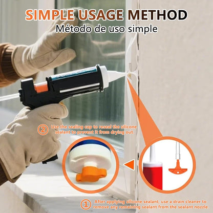 Sealant Nozzle Cleaner Cap, Universal Glue Nozzle Cleaner, Prevents Drying for Glass Caulk Tubes Standard Size DIY Tool