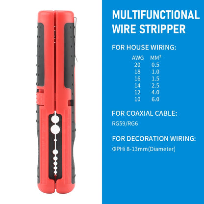 TINSOL Cable Wire Stripper Cutter Pliers Multifunctional Portable Antiskid Handle Hand Tool Hardware Tool Strip Pen Clip for Use