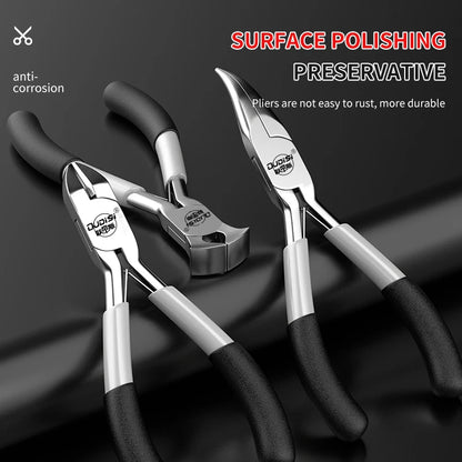 Mini Pliers Diagonal Pliers Round Bent Needle Nose Cutter Handcraft Beading Insulated Plier for DIY Small Jewelry Pliers Tools