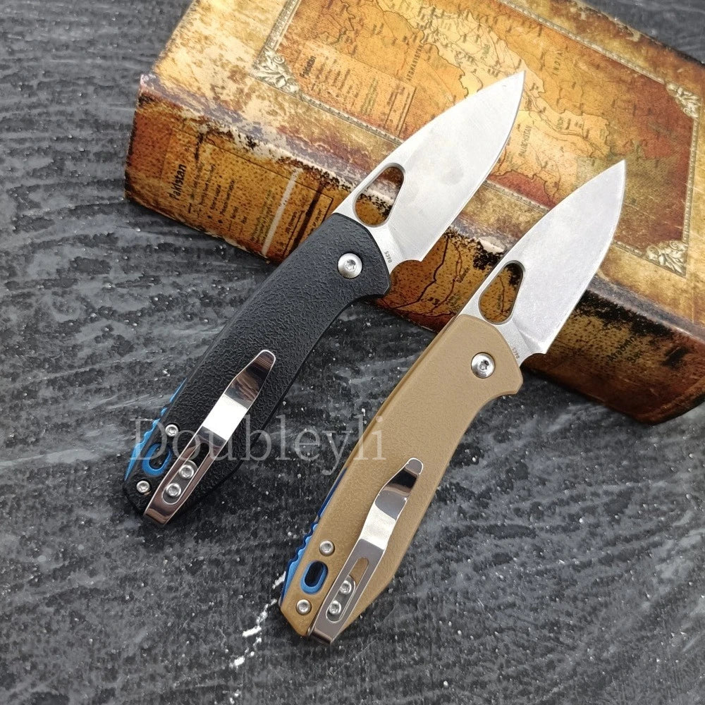 5390 Folding Knife G10 Handle with Clip EDC Compact Knives Outdoor Adventure Hiking Cutting Knife Portable Multi-fuctional Tools