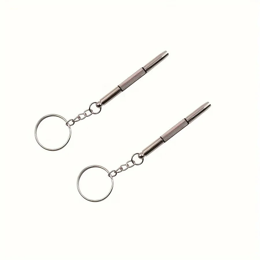 2Pcs Mini Glasses Screwdriver Portable Precision Repair Tool with Keychain for Eyeglass Watch