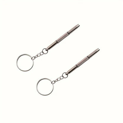 2Pcs Mini Glasses Screwdriver Portable Precision Repair Tool with Keychain for Eyeglass Watch
