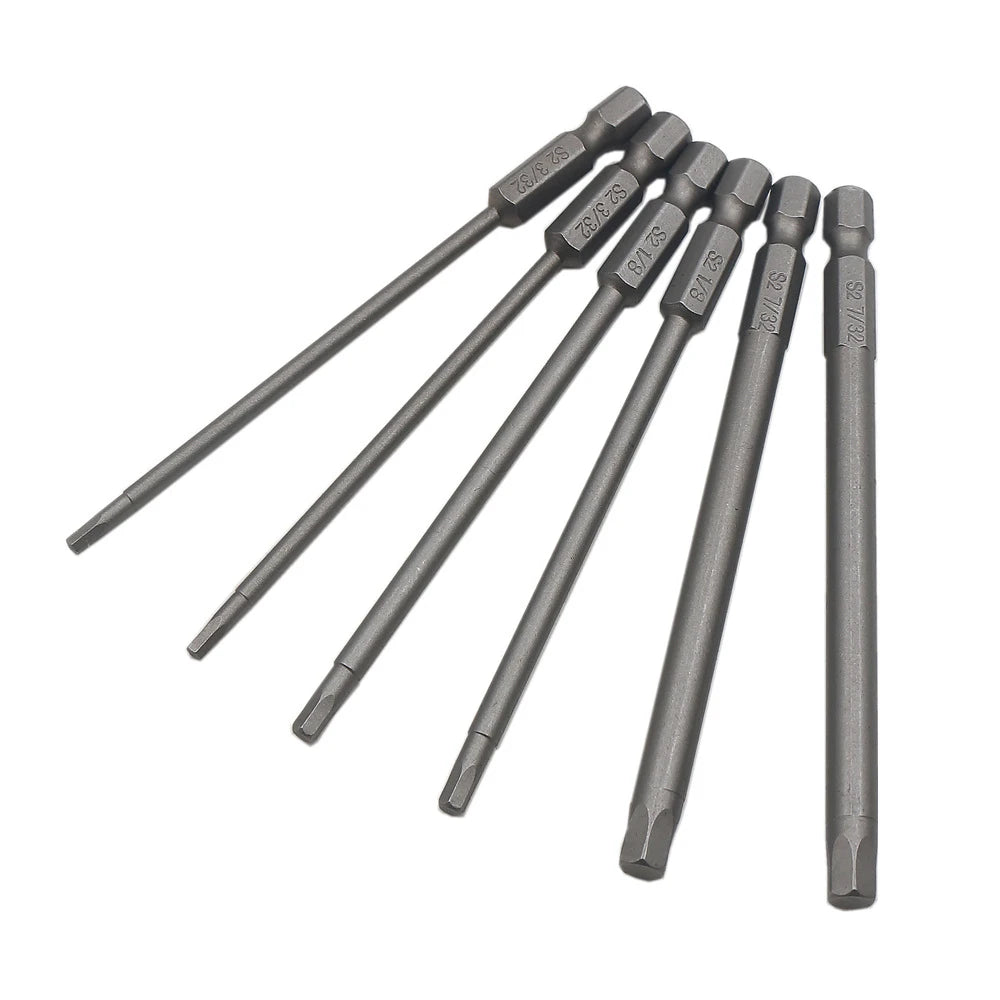 Electric Hexagonal Bit Screwdriver Socket Bit 8pcs 100mm Hex Head Allen Wrench Drill Bits Set New SAE Metric Allen Power Tool