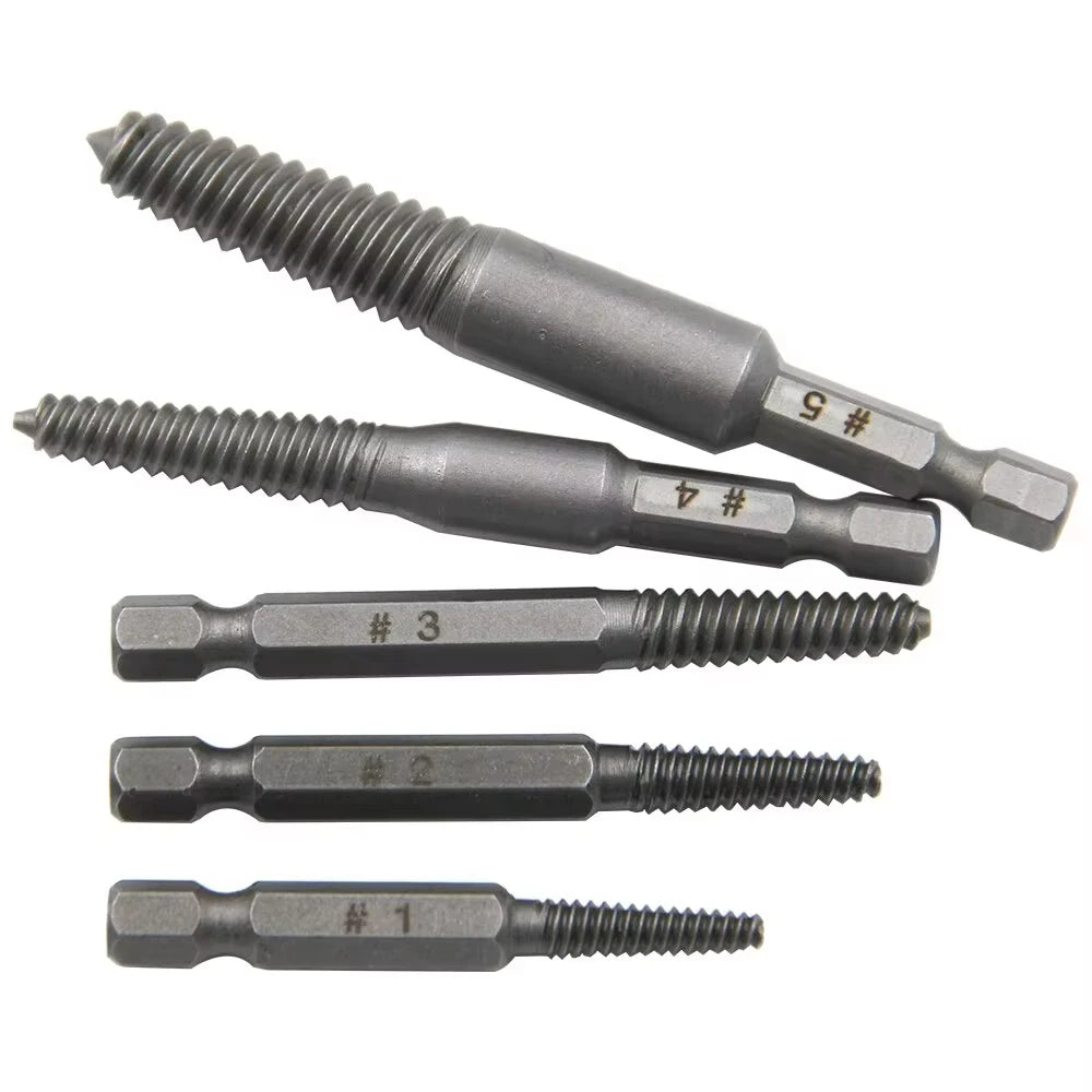 5/10pc Hex Shank Broken Head Screw Extractor Set - Electric Drill Tool Kit for Removing Stripped Screws Screwdriver Extractors