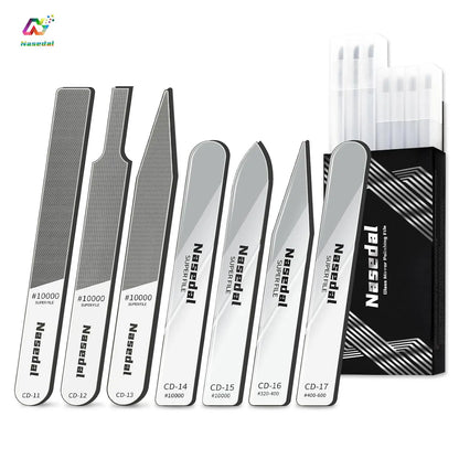 Nasedal 7Pcs Glass Files 320-10000 Grits Ultra Fine Mirror Sanding for Gundam Scale Model 3D Print Plastic Resin Polishing Tools