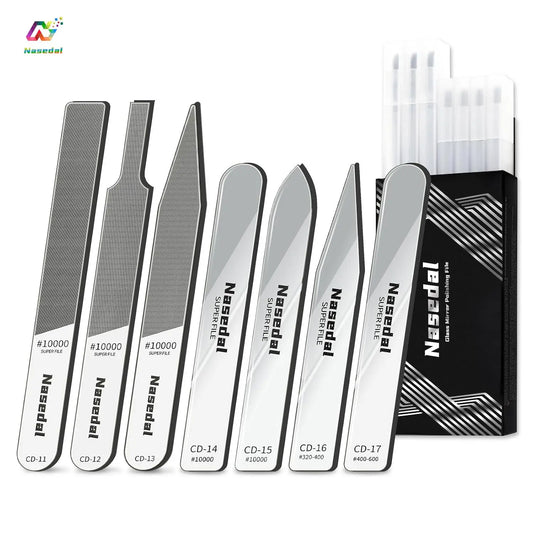 Nasedal 7Pcs Glass Files 320-10000 Grits Ultra Fine Mirror Sanding for Gundam Scale Model 3D Print Plastic Resin Polishing Tools