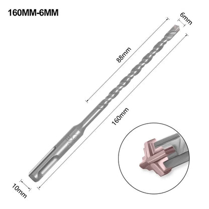1Pcs 5/6/7/8/10/12mm Concrete SDS Plus Drill Bit 110mm 160mm Cross Tips Electric Hammer Drill Bit 4 Cutters Round Shank