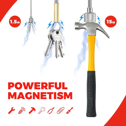 Bendable Magnetic Pickup Tool Non-Slip Handle Flexible Magnet for Picking Up Screws and Nuts Ideal for Garage and Car Repair