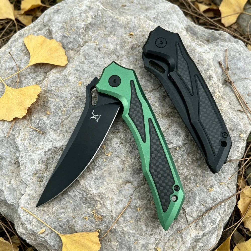 Huaao GC003 Folding Knife High Hardness Blade T6 Aluminum Inlaid Carbon Fiber Handle Jungle Exploration Wilderness Camping Outdoor Hiking Multi Functional Practical Tool