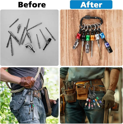 12PCS Bit Holders 1/4 Socket,Screwdriver Bit Holder for Impact Driver Drill Bit Keychain Extension Bar Quick Release Easy Change
