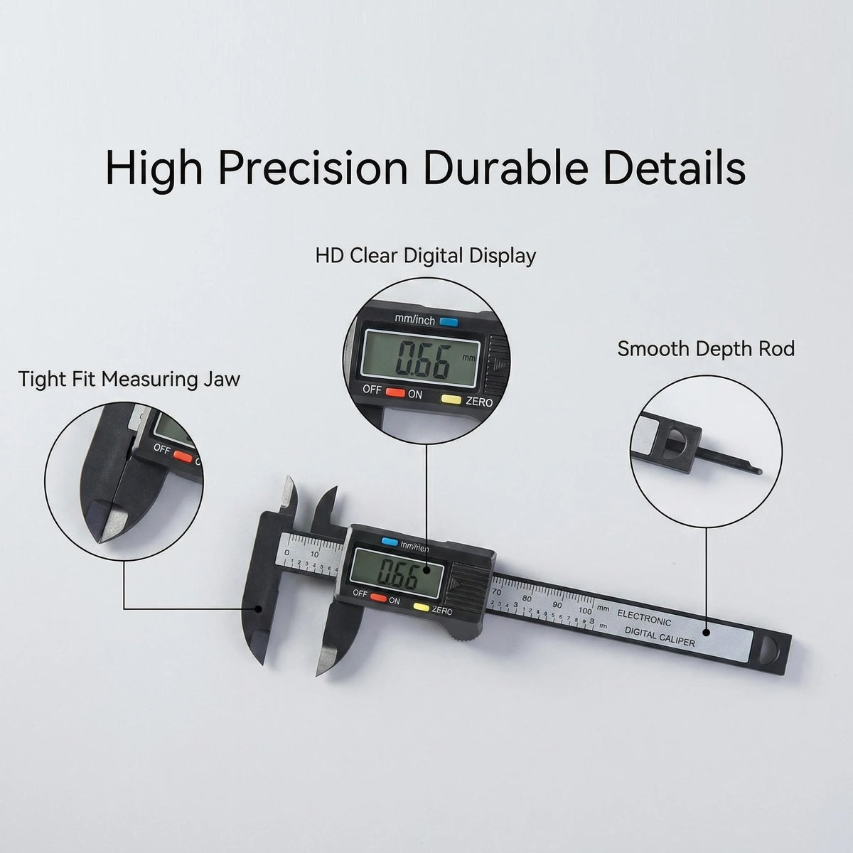 Electronic Caliper Digital Pachometer Plastic Big Screen Thickness Gauge Woodworking Tool Measuring Instruments Vernier Calipers