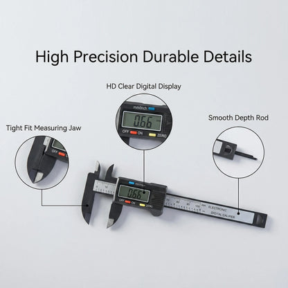 Electronic Caliper Digital Pachometer Plastic Big Screen Thickness Gauge Woodworking Tool Measuring Instruments Vernier Calipers
