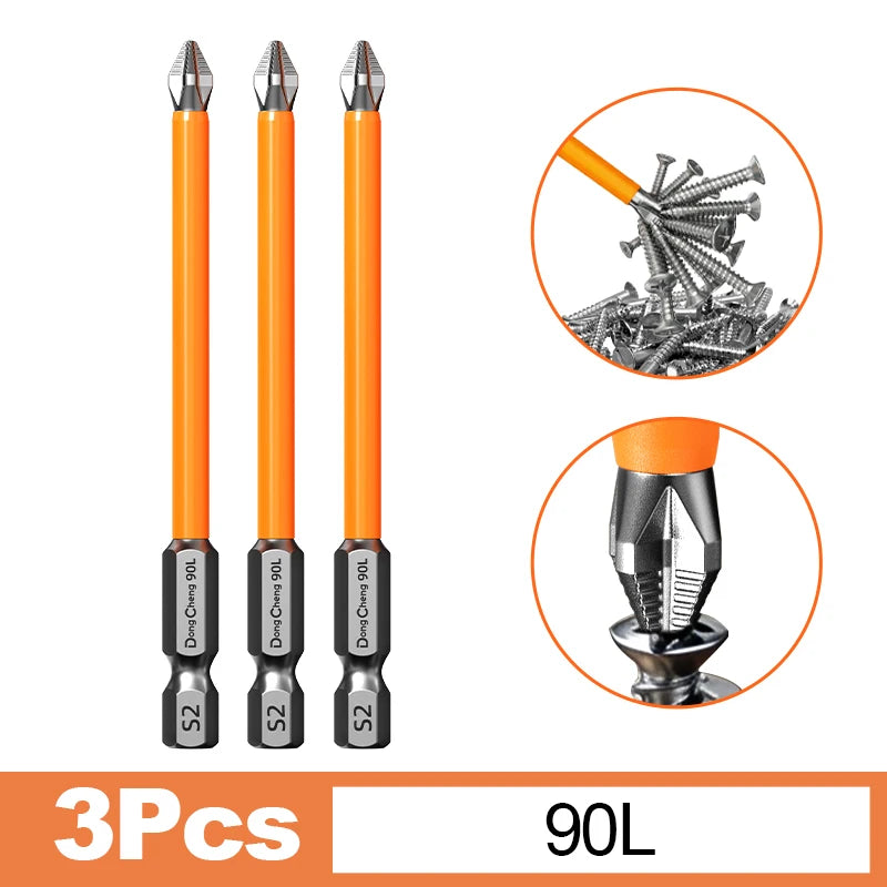 Anti Slip Bits Magnetic Screwdriver Bit Set S2 Alloy Steel Impact Resistance Hex Shank Alloy Steel Bits Suitable for Power Tools