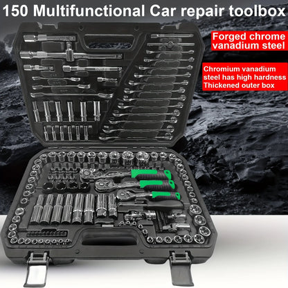 150/46pcs Auto Mechanical Repair Tool Set, Multifunctional with Socket, Wrench And Ratchet Set, Auto Repair, Mechanical Toolkit