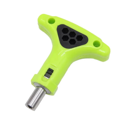 T-Handle Ratchet Screwdriver 6.35mm Bit Socket Dual-Use Wrench Reversible Home Repair Labor Saving Tools