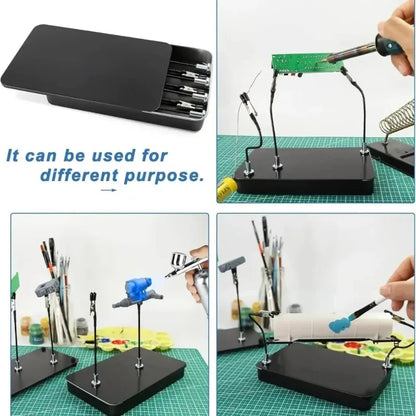 Magnetic PCB Holder Soldering Station 12 Flexible Arms with Storage Box for Electronic Repair Model Assembly Hobby Craft Welding