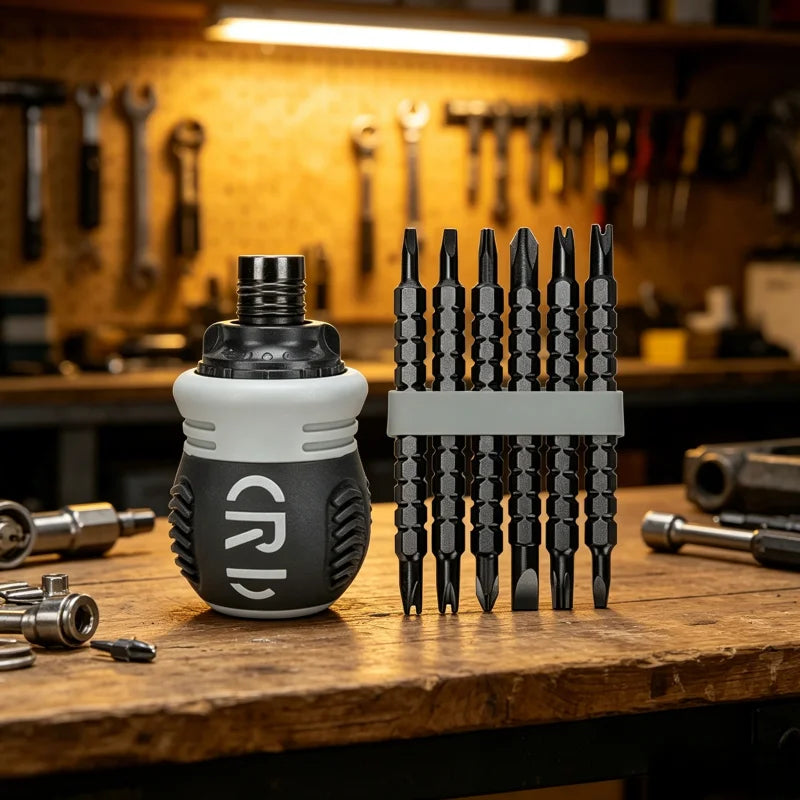Dual-Purpose Ratchet Screwdriver Set Short Radish Head High Hardness Labor-Saving Home Repair Tools for DIY Projects