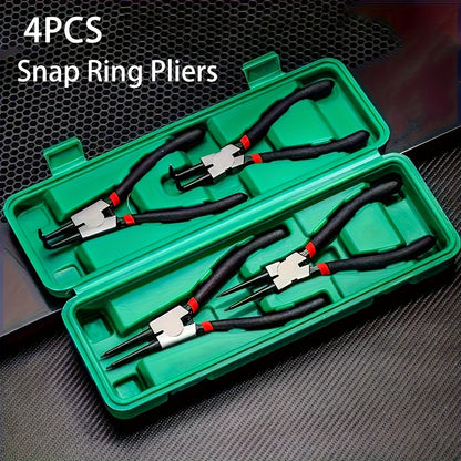 4 Pcs Snap Ring Pliers Set, 7 Inches Internal/External Heavy Duty for Ring Remover Retaining Straight Bent Lock Pliers Set - AliExpress