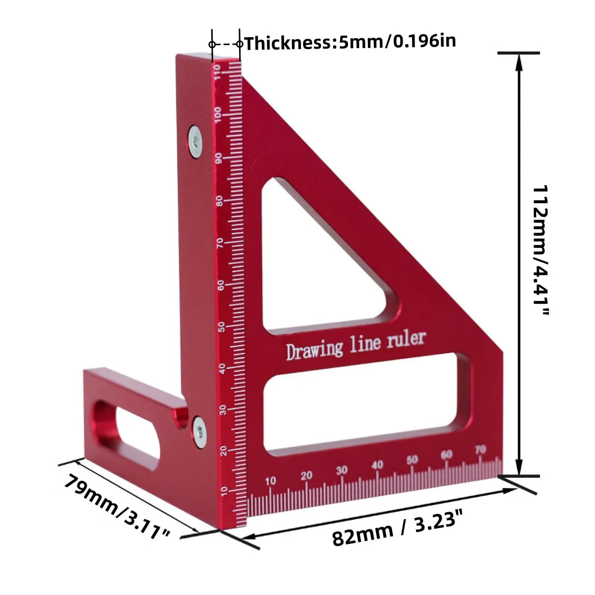 Carpenter Square - Multi-angle Set Square Precision T-square Aluminum Scribing Ruler for Woodworking, Construction and Engineers