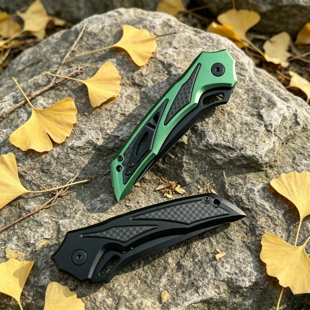 Huaao GC003 Folding Knife High Hardness Blade T6 Aluminum Inlaid Carbon Fiber Handle Jungle Exploration Wilderness Camping Outdoor Hiking Multi Functional Practical Tool