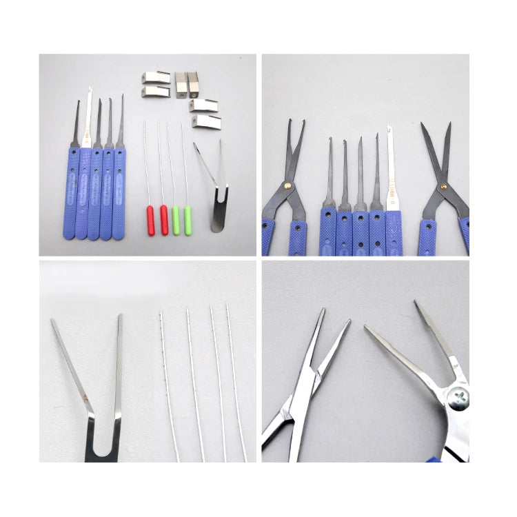 16pcs High Quality Stainless Steel KLOM Broken Key Extractor Set Hardware Tools Professional Locksmith Supplies Repair Tools