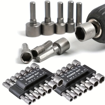 14pcs 5mm-12mm Hex Sockets Sleeve Nozzles Nut Driver Set Screwdriver Set Schroevendraaier Set Bits Sets Tools Socket Wrenches