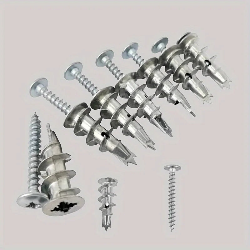 25Set of Diamond Coated Board Anchors Spiral Expansion Screws，Heavy Duty Metal Wall Anchors，Spiral Expansion Tube Screw，Embedded